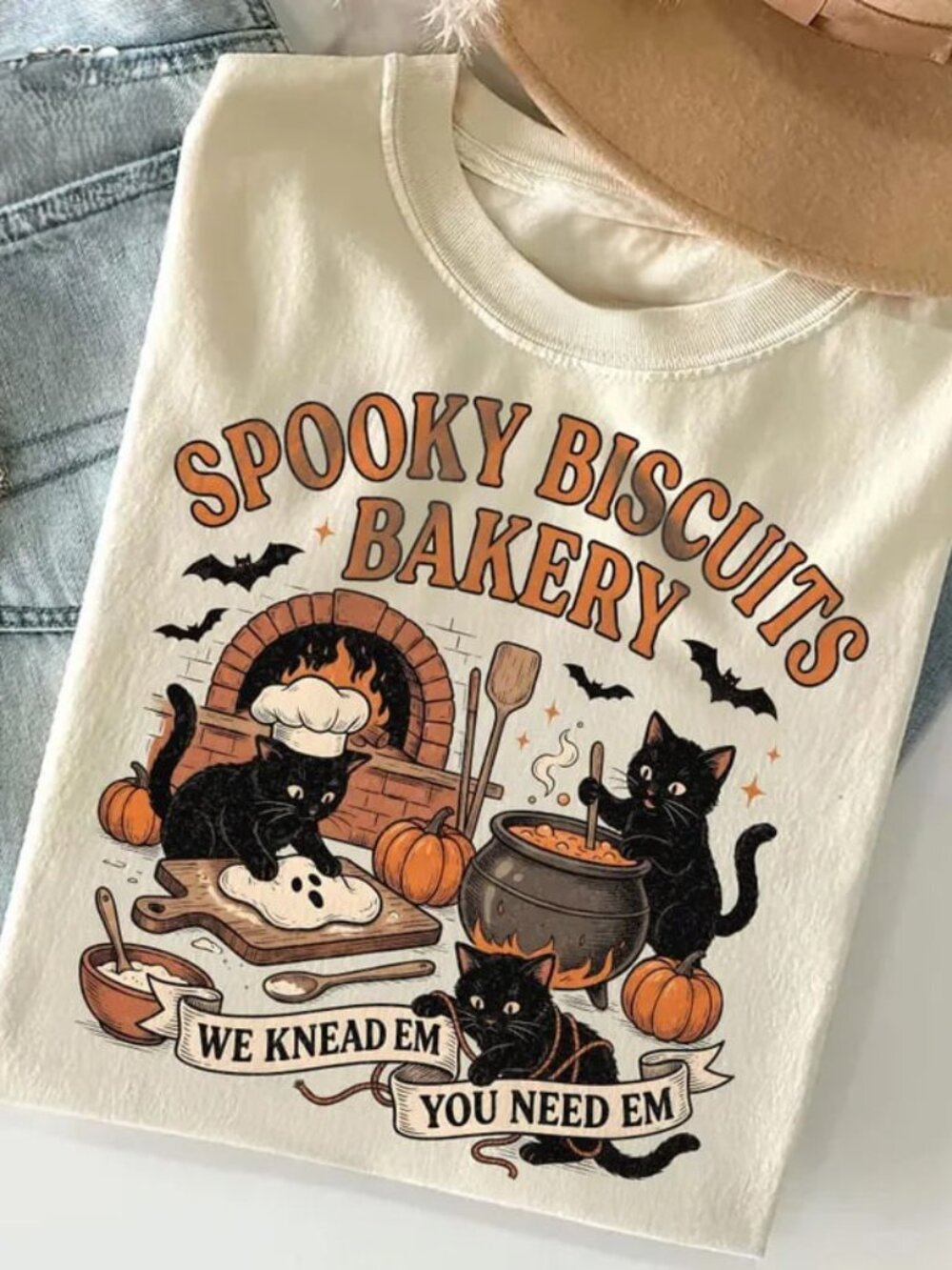 Funny Cat Halloween Tee, Spooky Season Shirt, Cat Lover Gift
